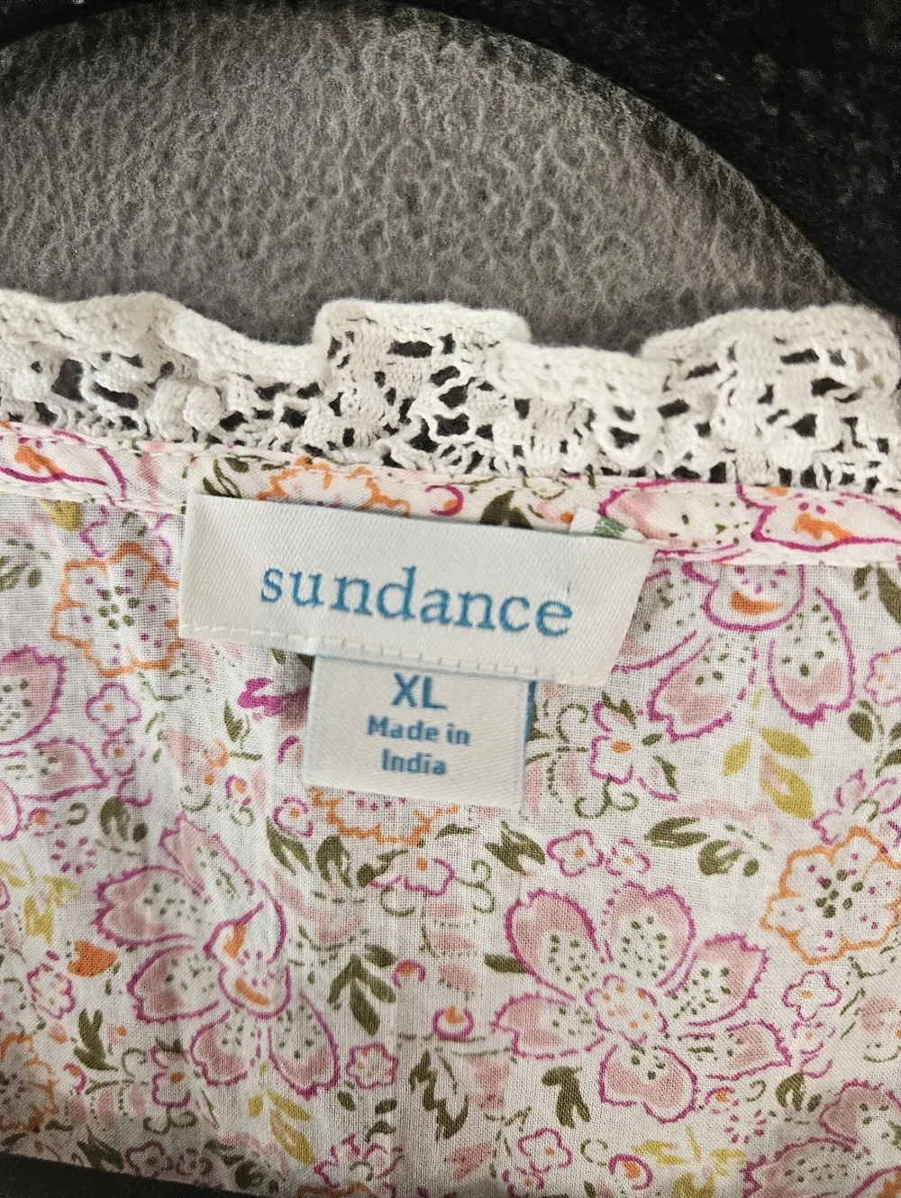 Sundance Ditsy Floral Cottagecore Dress Lace Ruffle Prairie Buttons Women’s XL - Picture 4 of 10